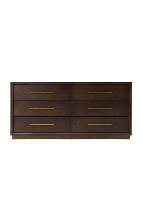 Brown Oak 6-Drawer Dresser | OROA Modern Manhattan | Oroa.com