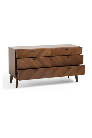 6-Drawer Walnut Veneer Dresser | OROA Modern Kamela | Oroa.com