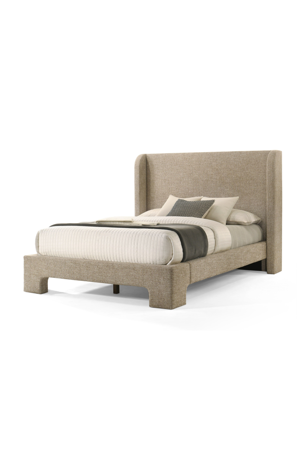 Beige Fabric Bed | OROA Modern Emilio | Oroa.com