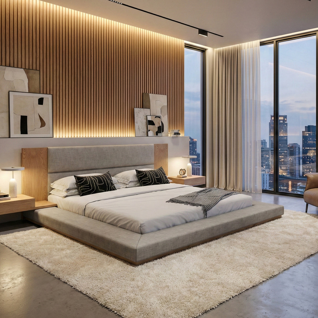   Natural Oak Queen Bed | Oroa.com