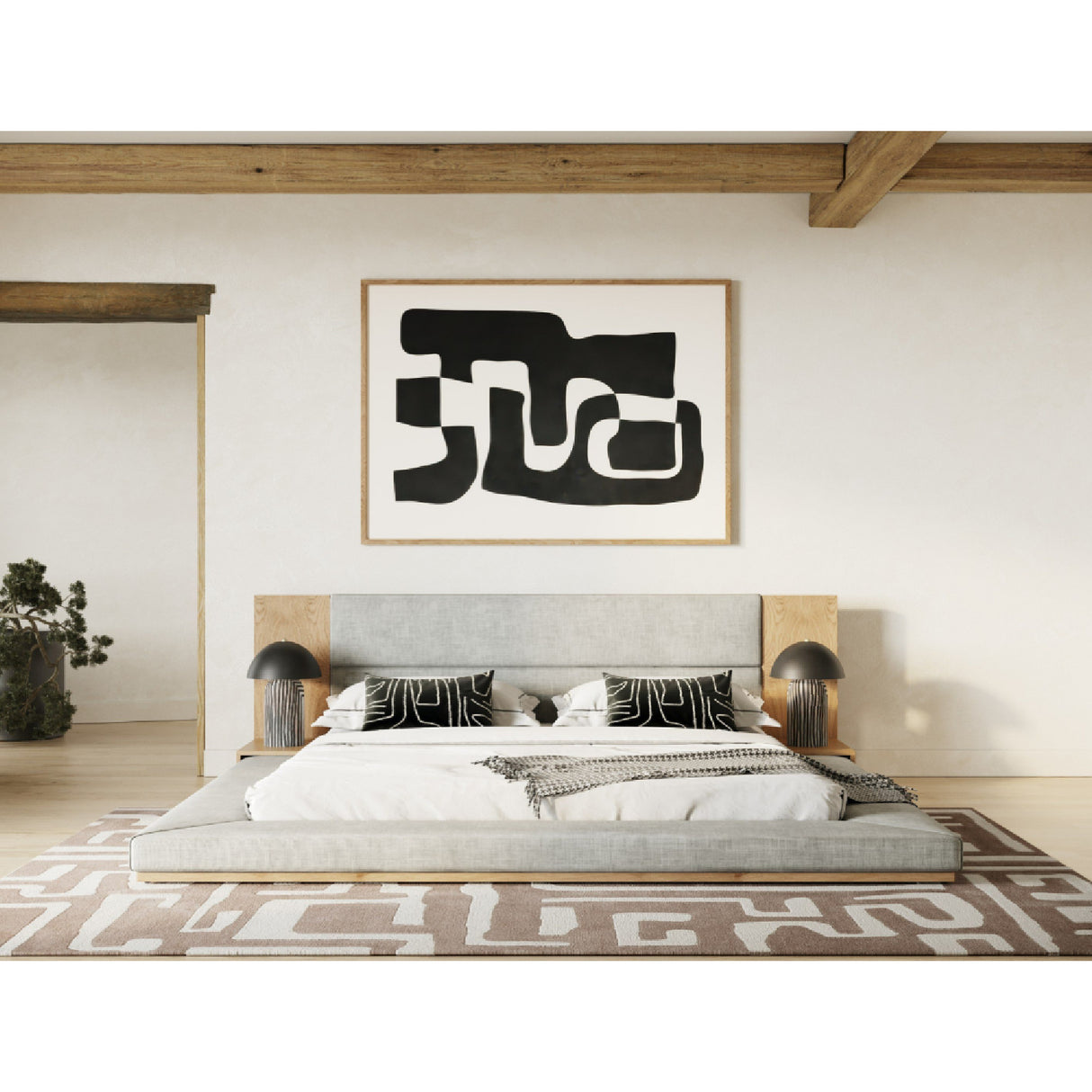   Natural Oak Queen Bed | Oroa.com