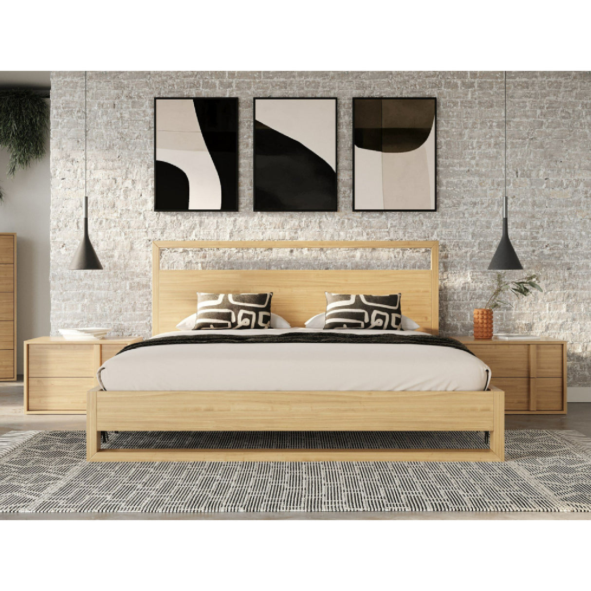   Natural Oak Minimalist Bed | Oroa.com