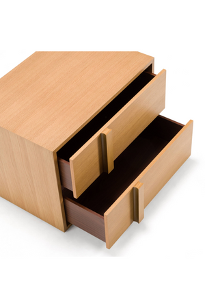 Warm Oak 2-Drawer Nightstand | OROA Modern Berlin | Oroa.com