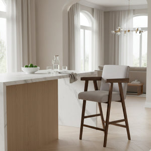   Walnut V-Leg Counter Chairs (2) | Oroa.com