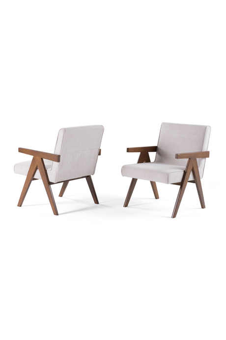 Walnut V-Leg Accent Chairs (2) | OROA Modern Joseline | Oroa.com