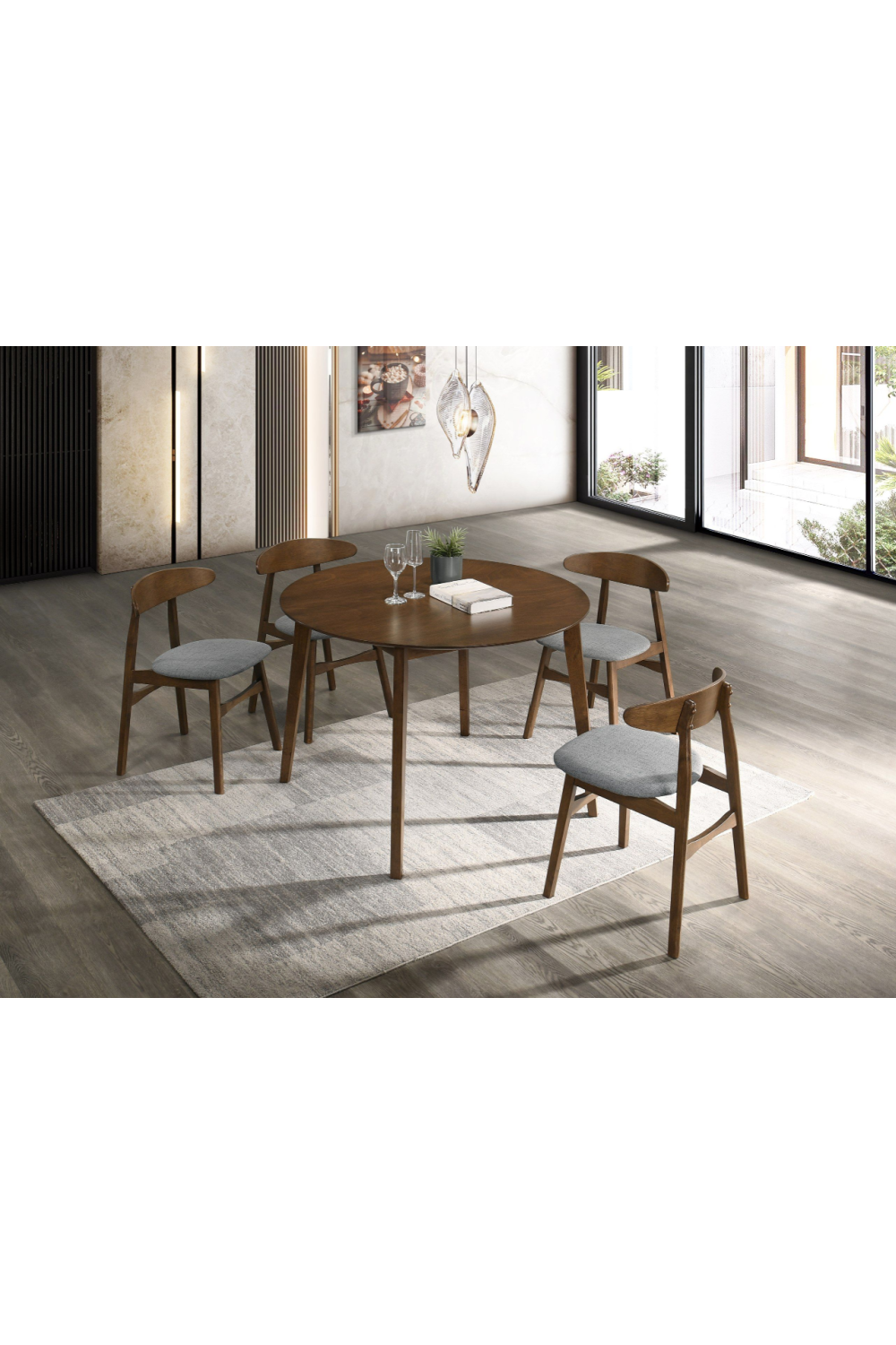 Walnut Round Dining Table | OROA Modern Castillo | Oroa.com