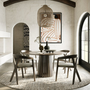   Wenge Veneer Round Dining Table | Oroa.com