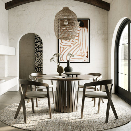   Wenge Veneer Round Dining Table | Oroa.com