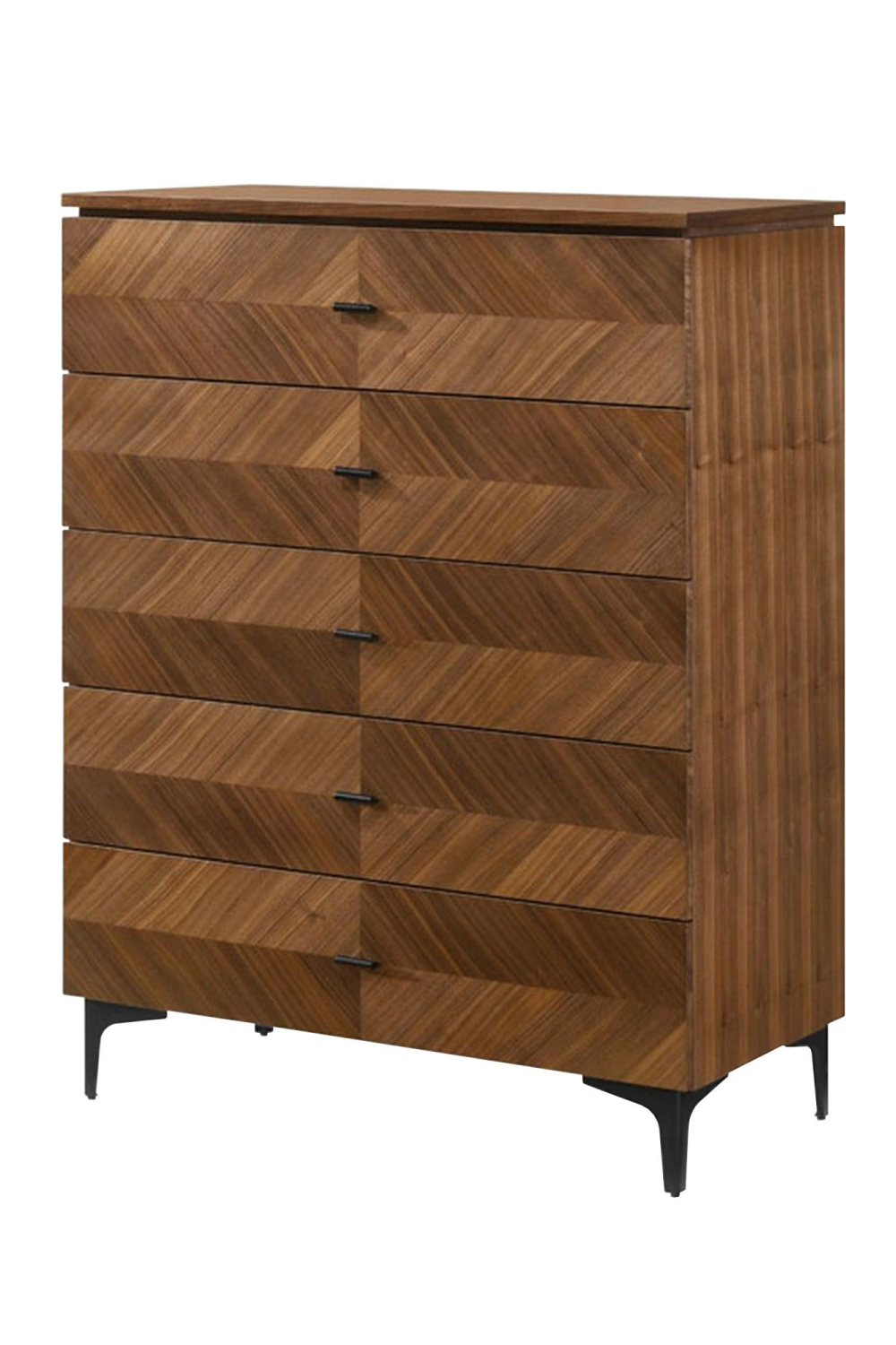 5-Drawer Walnut Veneer Chest | OROA Modern Paula | Oroa.com