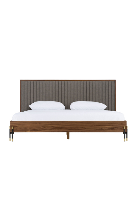 Gray Channeled Headboard Bed | OROA Modern Metcalf | Oroa.com