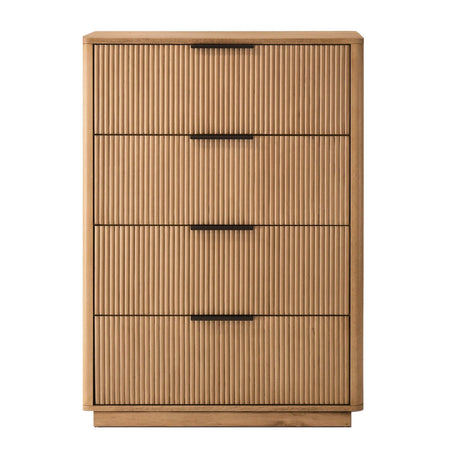   Reeded Wood 4-Drawer Chest | Oroa.com