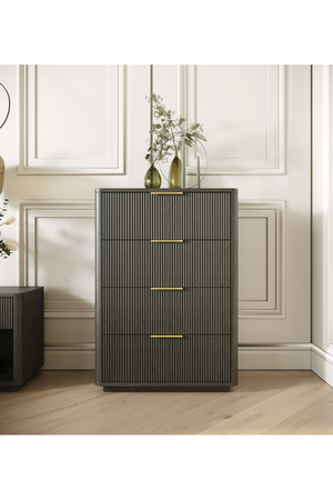 Reeded Wood 4-Drawer Chest | OROA Modern Santa Monica | Oroa.com
