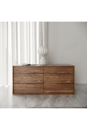 6-Drawer Walnut Veneer Dresser | OROA Modern Amberlie | Oroa.com