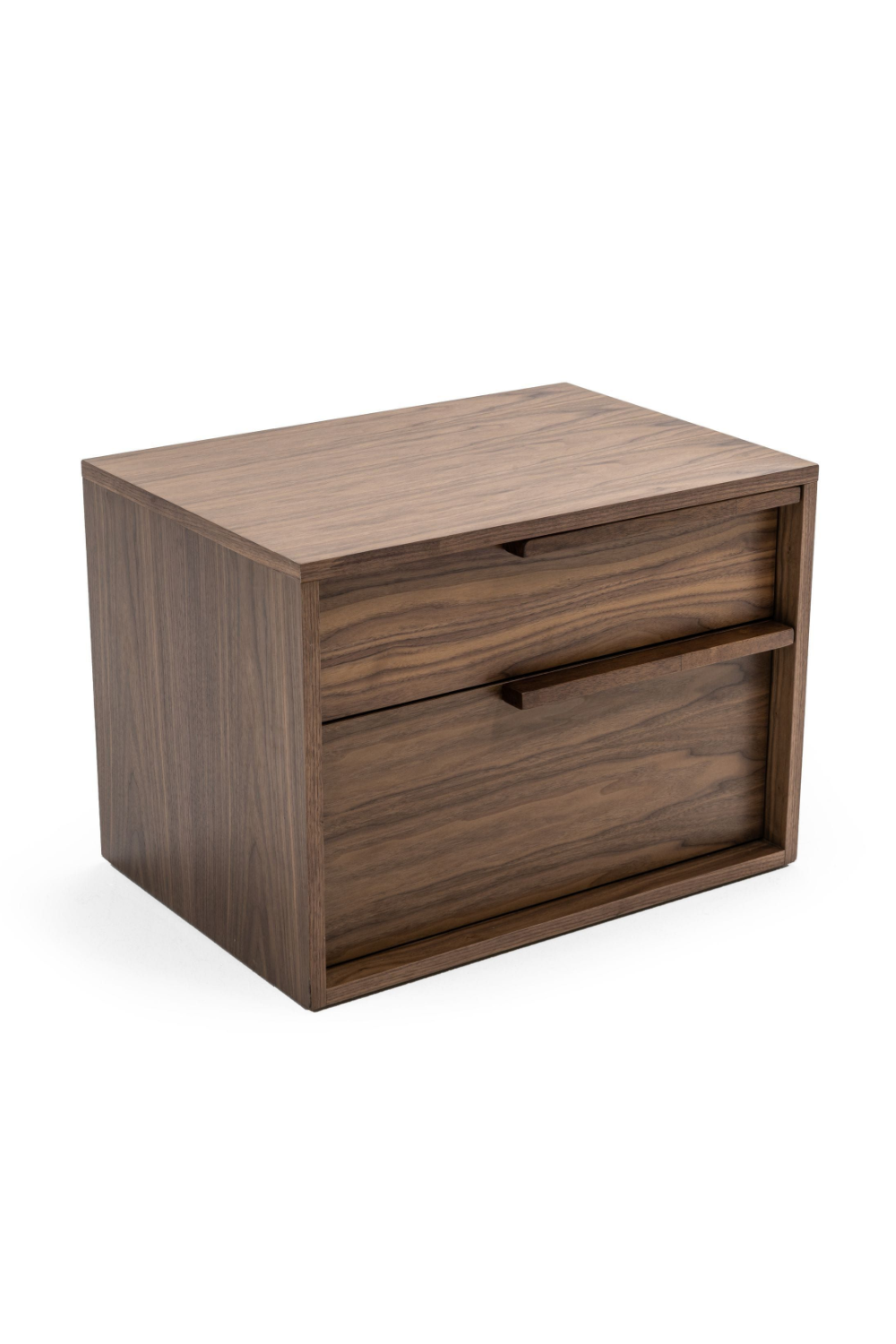 2-Drawer Walnut Veneer Nightstand | OROA Modern Amberlie | Oroa.com