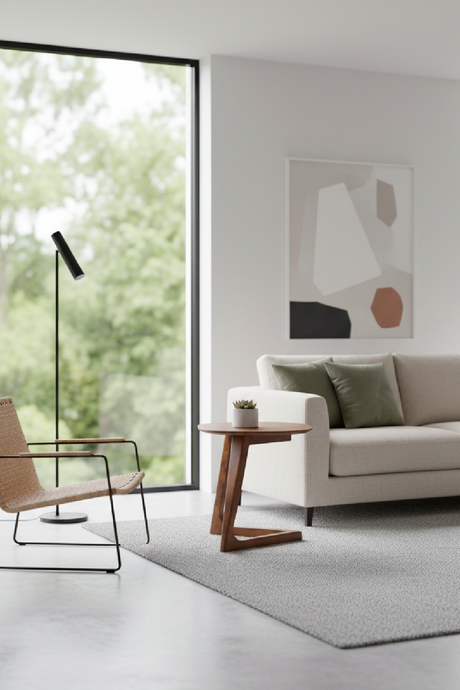 V-Shaped Base Walnut End Table | OROA Modern Jett