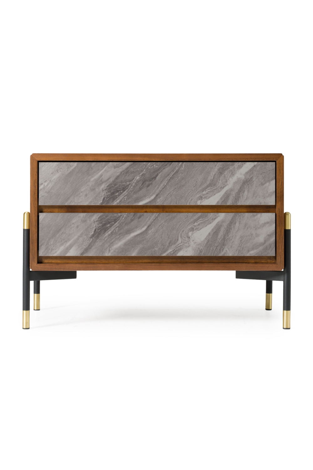 Volcanic Slate 2-Drawer Nightstand | OROA Modern Metcalf | Oroa.com