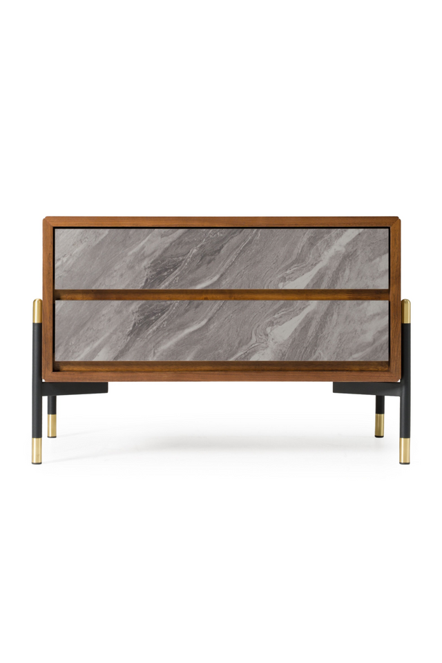 Volcanic Slate 2-Drawer Nightstand | OROA Modern Metcalf | Oroa.com