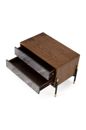 Volcanic Slate 2-Drawer Nightstand | OROA Modern Metcalf | Oroa.com