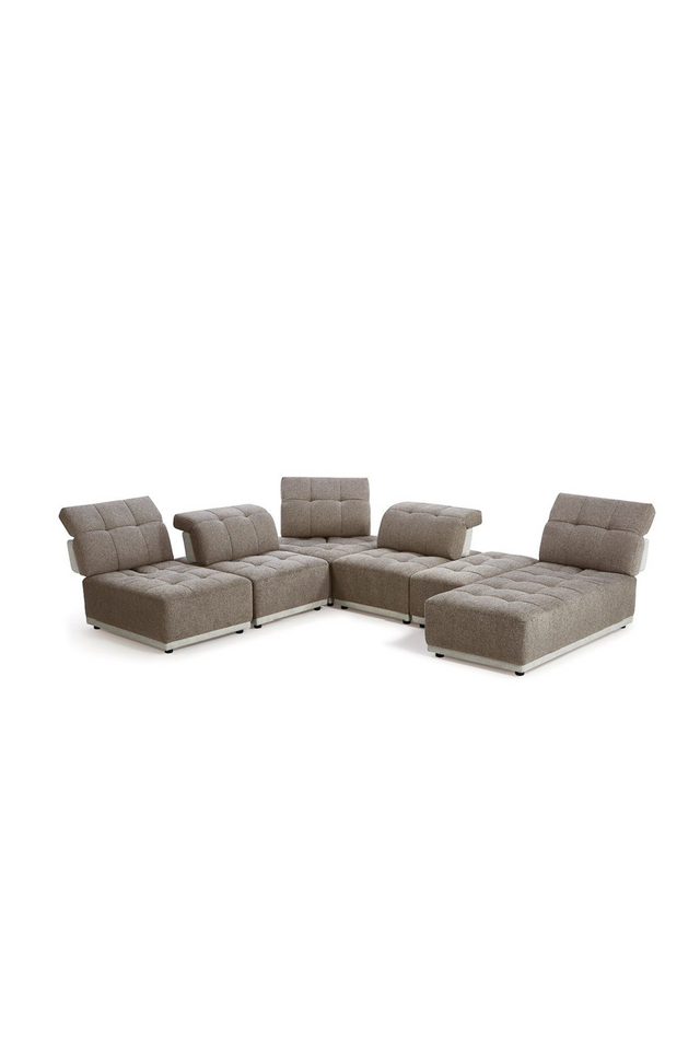Brown Tufted Modular Sectional Sofa | OROA Modern Ekron | Oroa.com