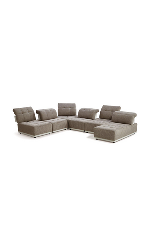 Brown Tufted Modular Sectional Sofa | OROA Modern Ekron | Oroa.com