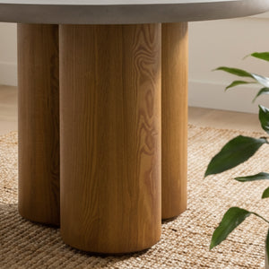   Walnut Base Round Dining Table | Oroa.com