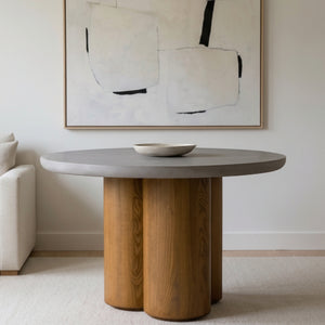   Walnut Base Round Dining Table | Oroa.com
