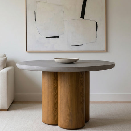   Walnut Base Round Dining Table | Oroa.com