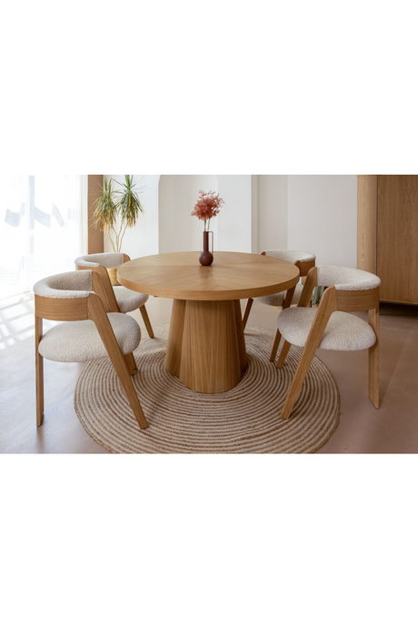Round Oak Extendable Dining Table | OROA Modern Cloud | Oroa.com