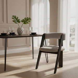   Wood Framed Curve Dining Chairs (2) | Oroa.com