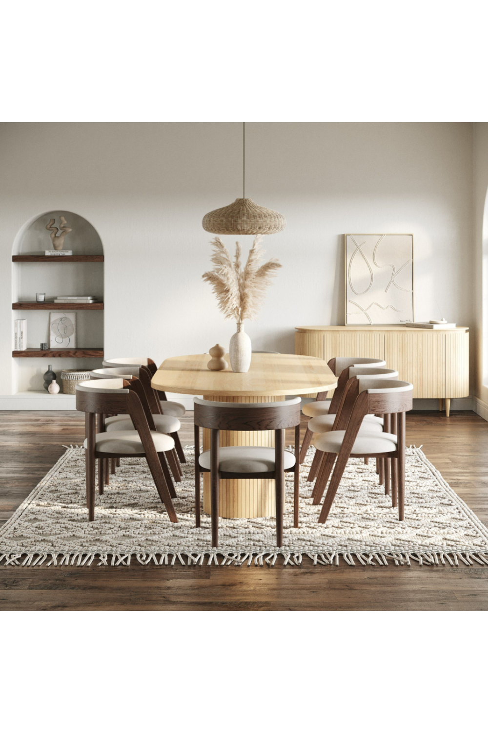 Oak 4-Door Oval Sideboard | OROA Modern Miami