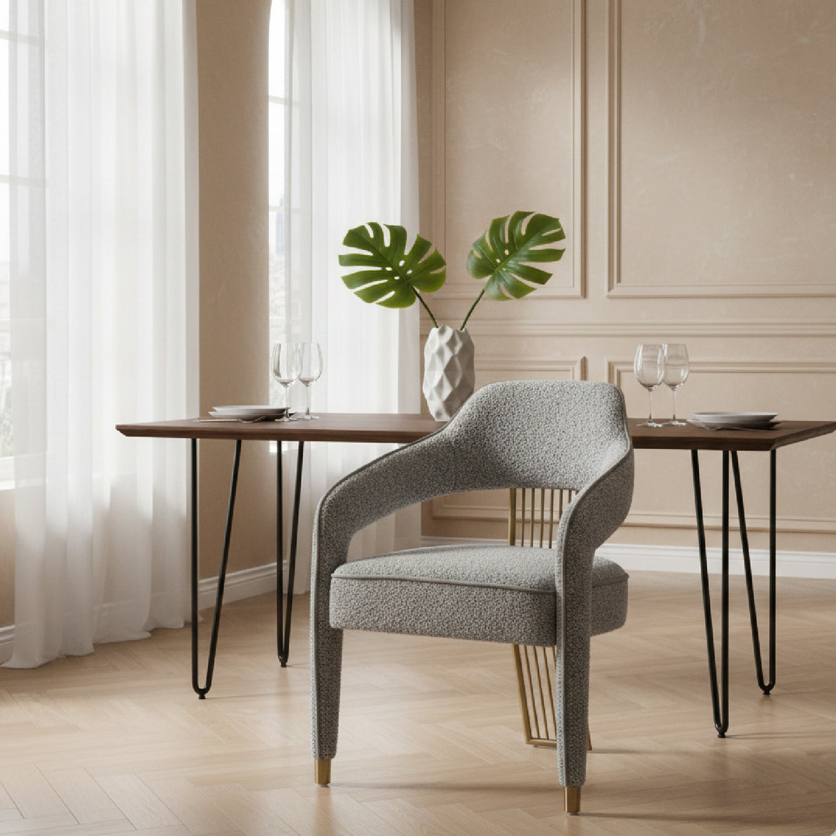 Gray Split-Back Dining Chair | OROA Modern Kasem