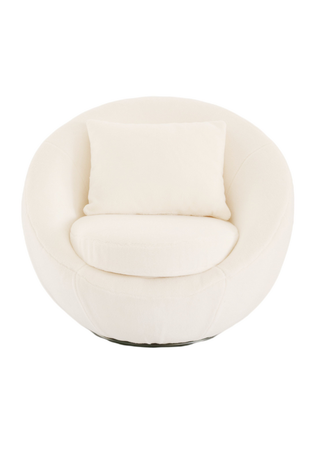 White Round Swivel Accent Chair | OROA Modern Gypsum | Oroa.com