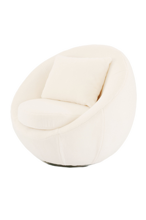White Round Swivel Accent Chair | OROA Modern Gypsum | Oroa.com