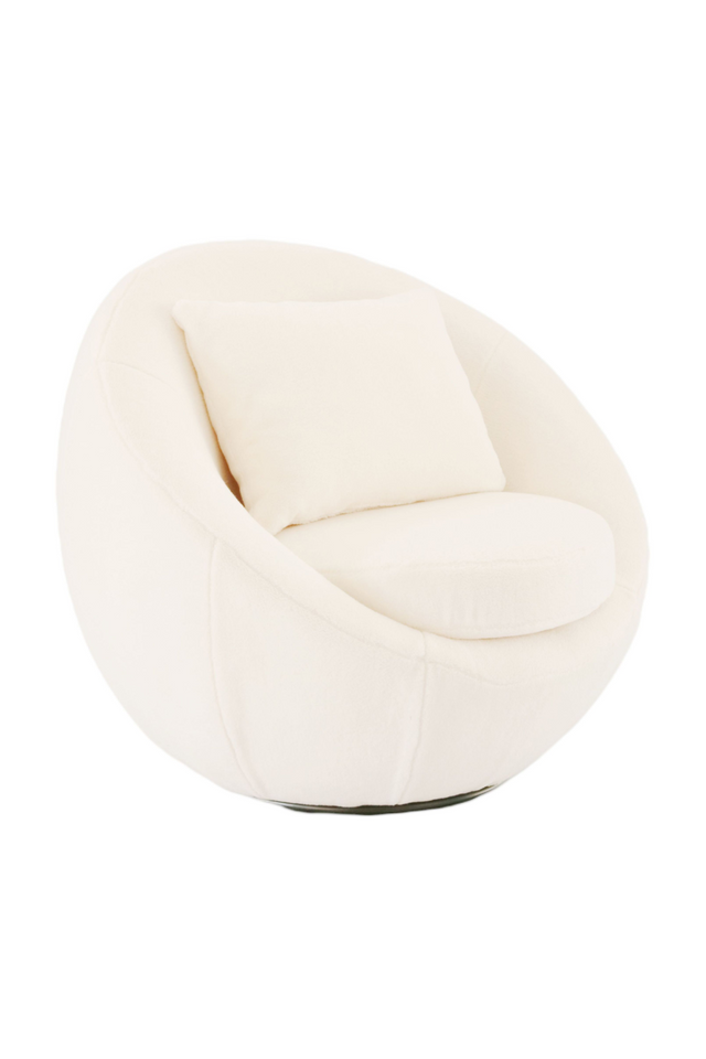 White Round Swivel Accent Chair | OROA Modern Gypsum | Oroa.com