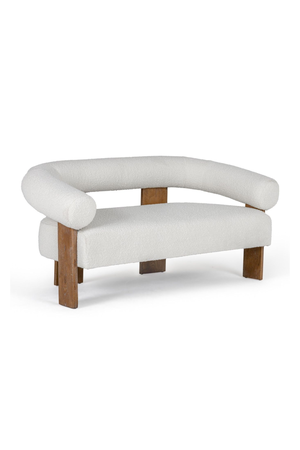 Oak-Framed White Loveseat | OROA Modern Aledo | Oroa.com