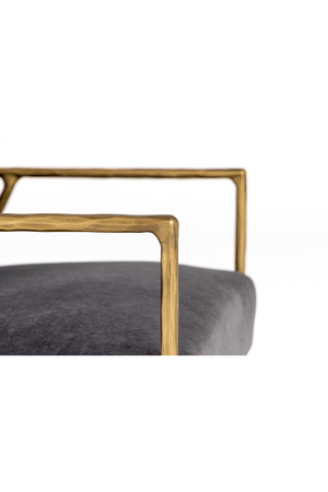 Gold-Framed Gray Velvet Accent Chair | OROA Modern Gibbons | Oroa.com