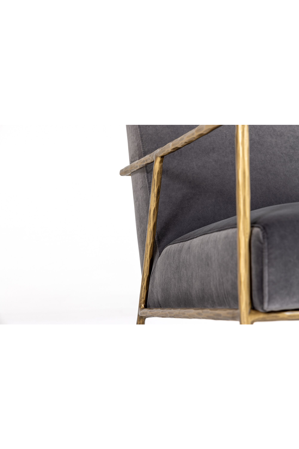 Gold-Framed Gray Velvet Accent Chair | OROA Modern Gibbons | Oroa.com