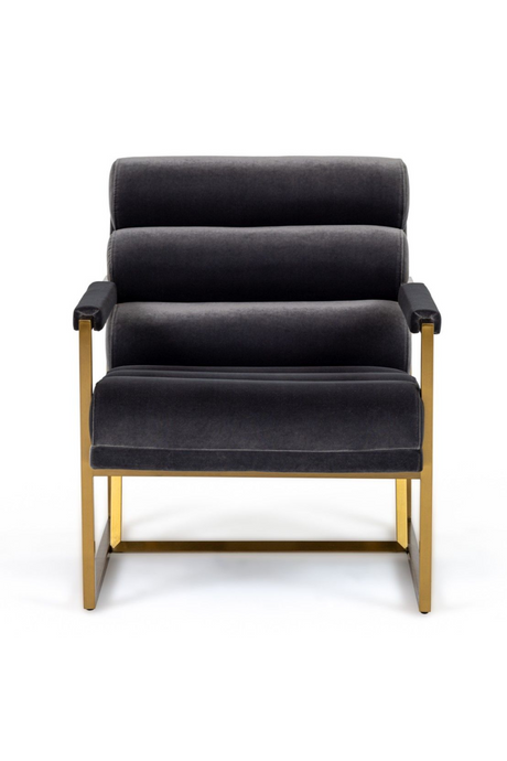 Gray Velvet Lounge Chair | OROA Modern Anton | Oroa.com