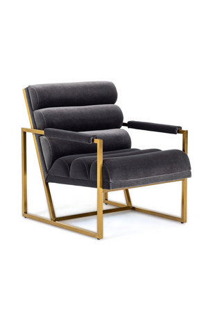 Gray Velvet Lounge Chair | OROA Modern Anton | Oroa.com