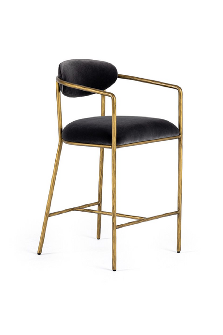   Gray Velvet Counter Chair | Oroa.com