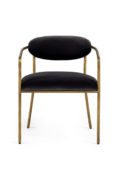Brass-Framed Gray Velvet Dining Chair | OROA Modern Baird | Oroa.com