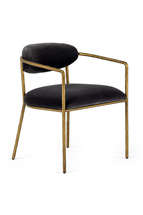 Brass-Framed Gray Velvet Dining Chair | OROA Modern Baird | Oroa.com