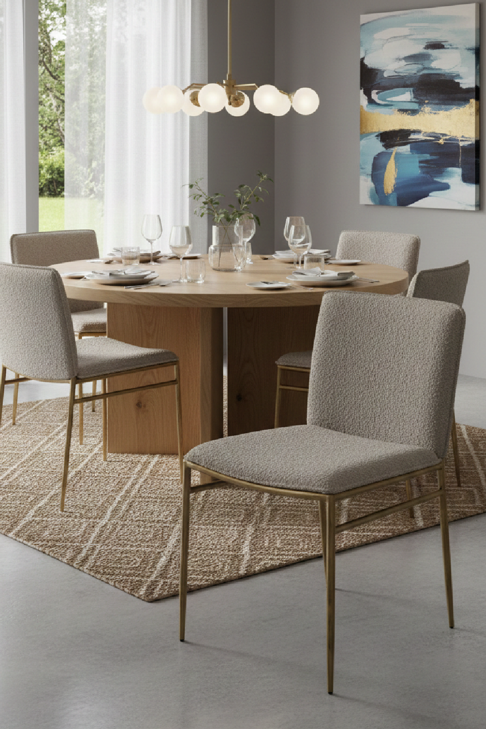 Brass-Framed Padded Dining Chair | OROA Modern Atlanta | Oroa.com