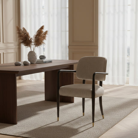   Oak Framed Beige Dining Chair | Oroa.com