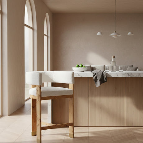   Burl Framed Cream Counter Chair | Oroa.com