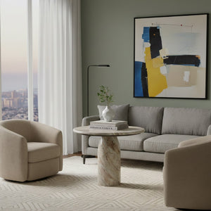 Natural Marble Round Coffee Table | OROA Modern Isaac | Oroa.com