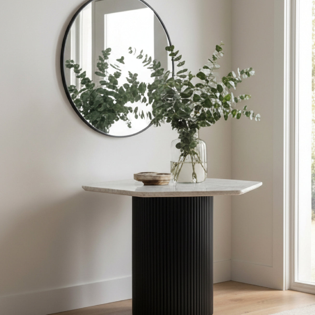 Hexagonal White Marble Dining Table | OROA Modern Rivas