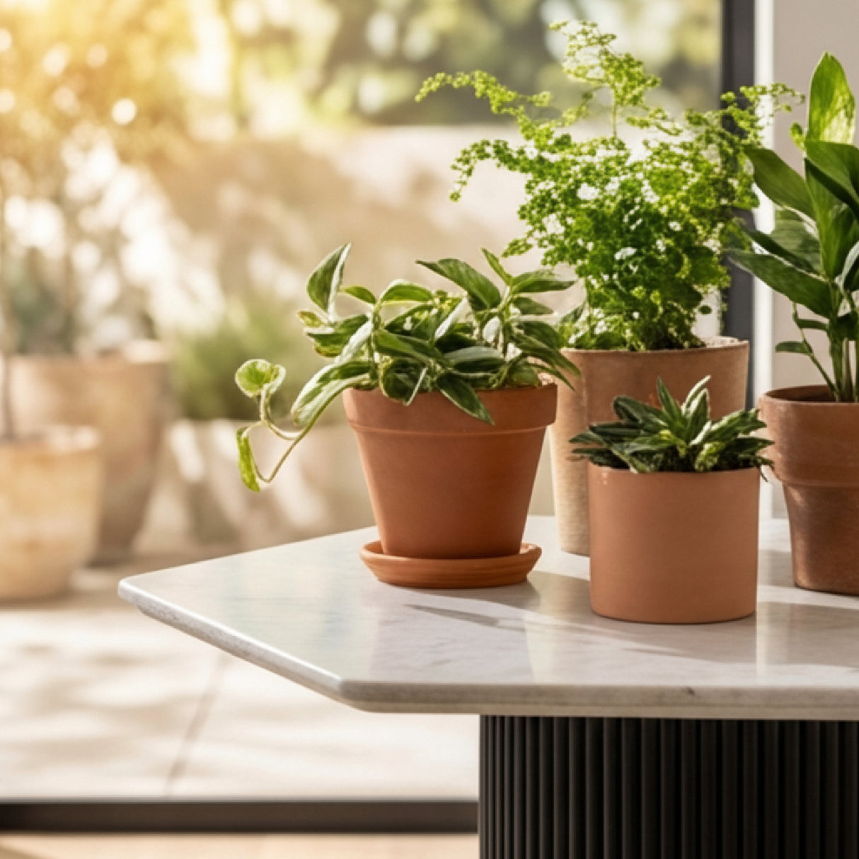 Hexagonal White Marble Dining Table | OROA Modern Rivas