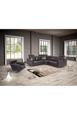 Black Leather Lounge Chair | OROA Modern Emory | Oroa.com