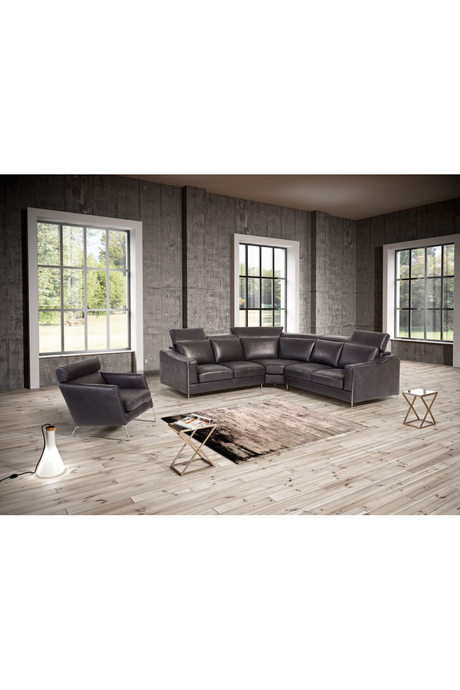 Black Leather Lounge Chair | OROA Modern Emory | Oroa.com